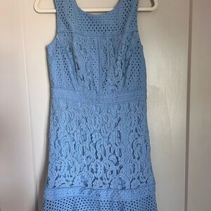 ANTONIO MELANI Blue Sheath Midi Dress Scoop Neck Sleeveless